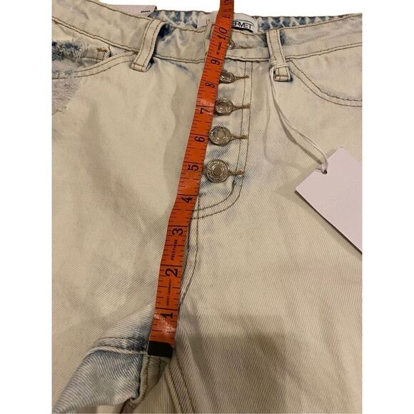 Nwt Vervet By Flying Monkey Emma Mom Lightwash Jeans Straight Leg Denim Destroye - Picture 10 of 15